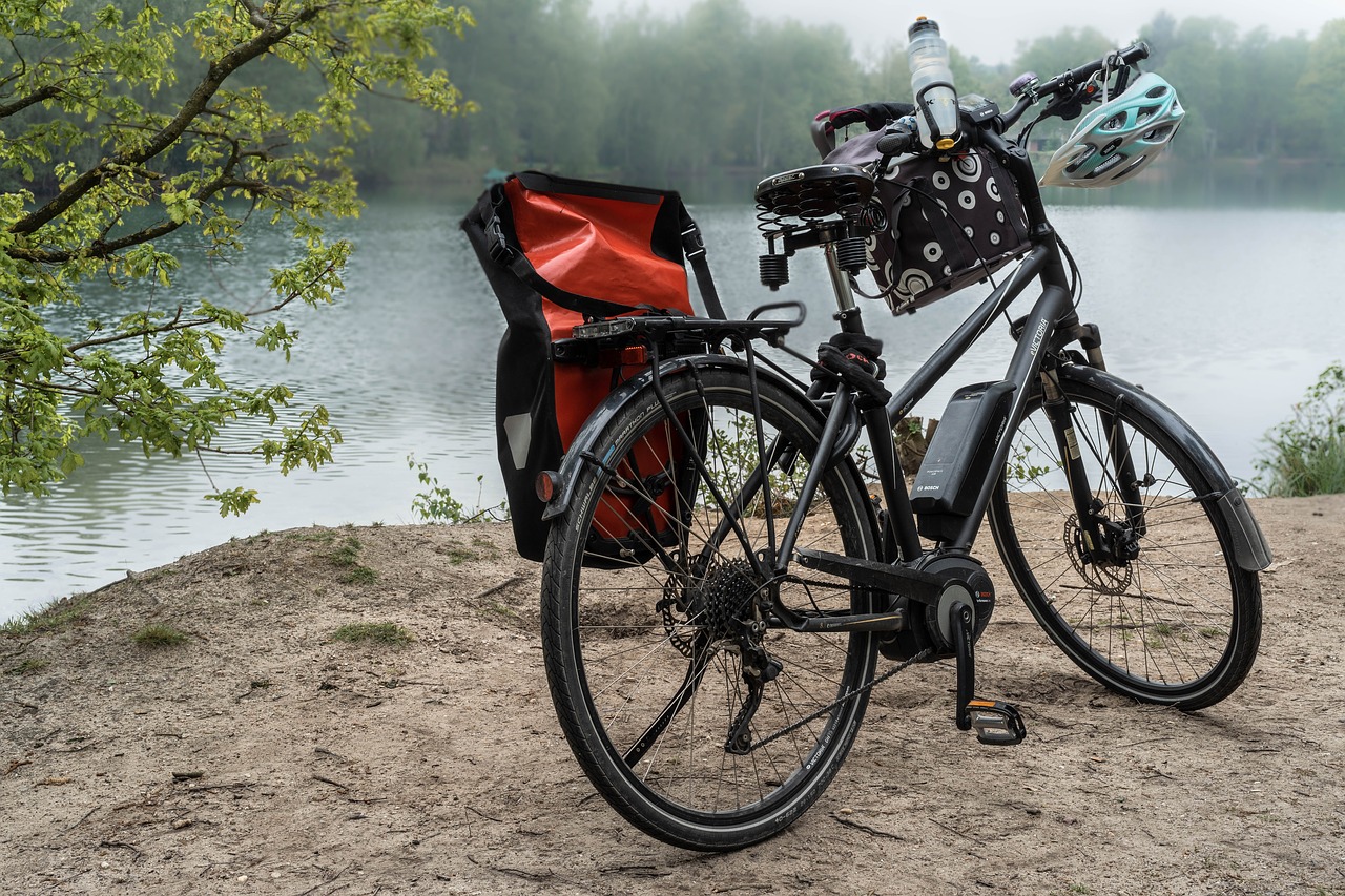 wheel  lake  e-bike free photo