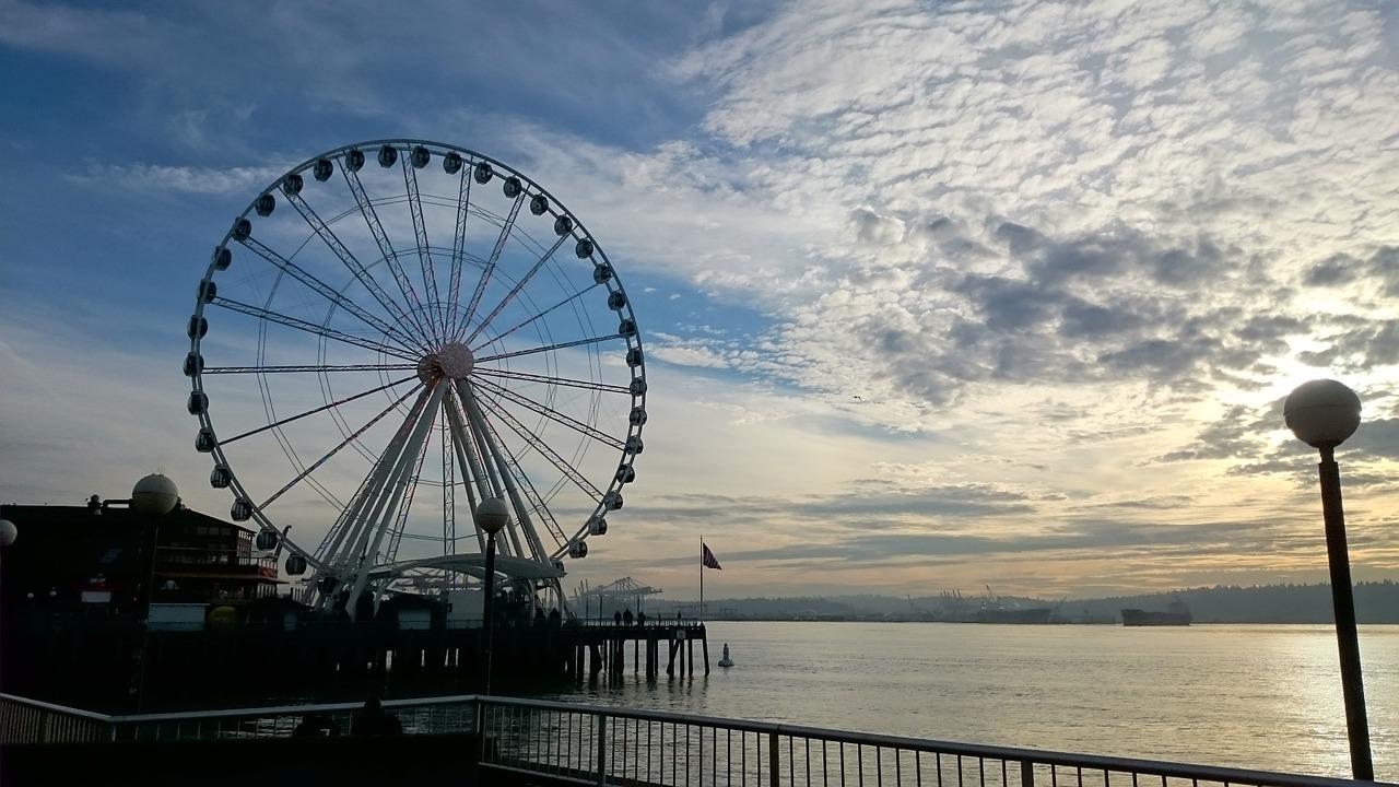 wheel seattle waterfront free photo