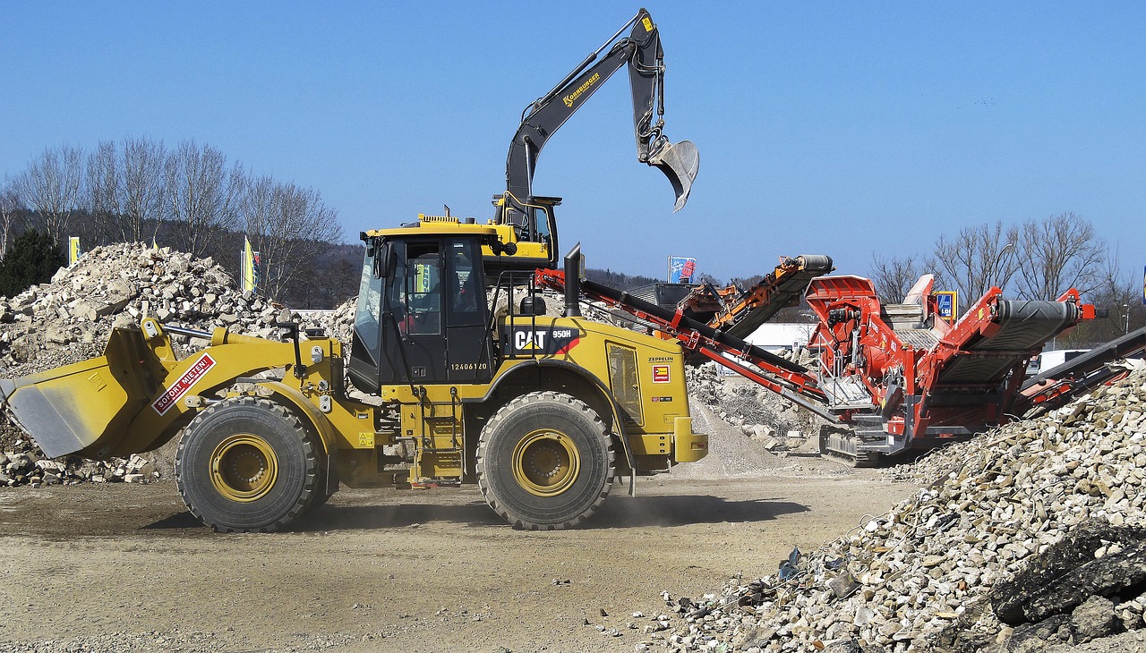 wheel loader building rubble crusher free photo