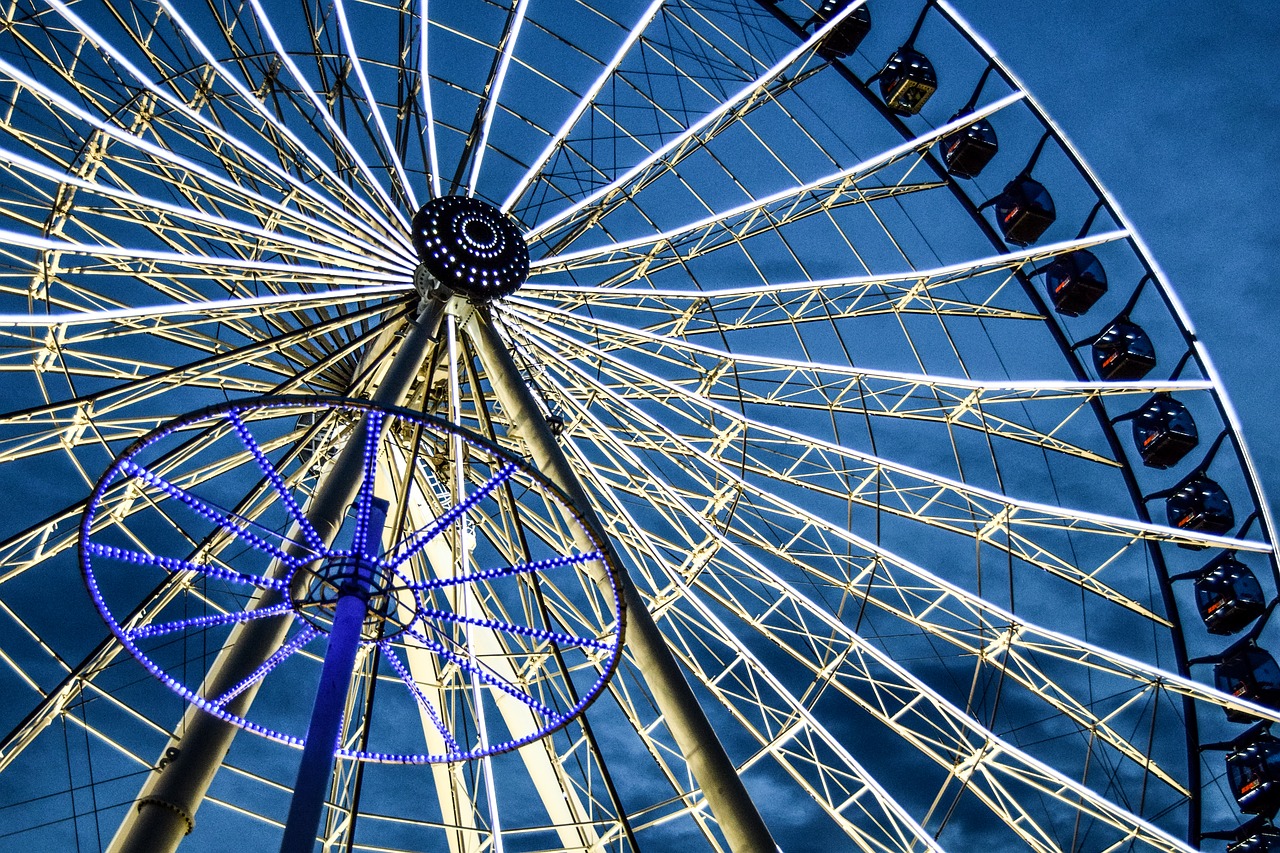 wheel of fortune  amusement park  lights free photo