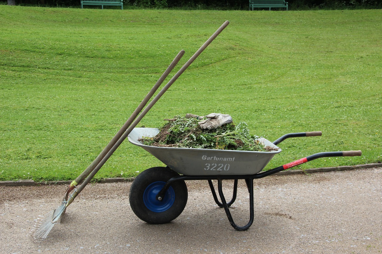 wheelbarrow garden gardening free photo