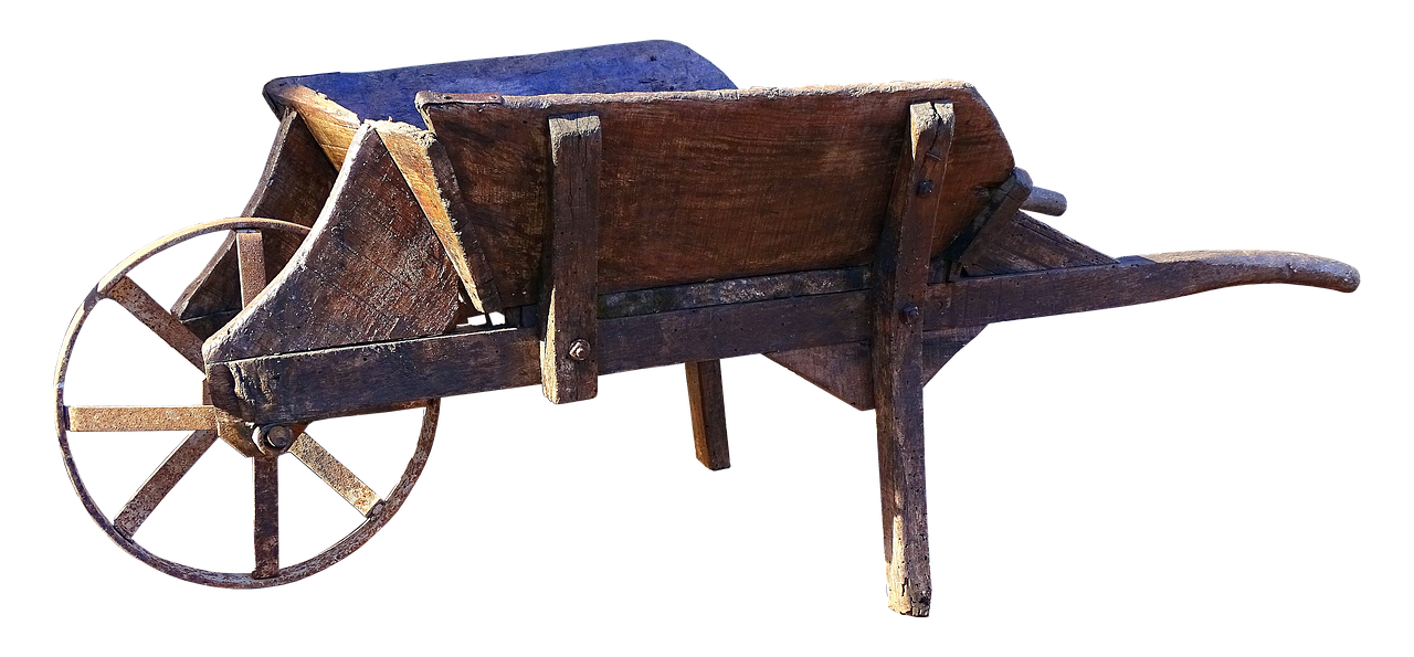 wheelbarrow old wooden cart free photo