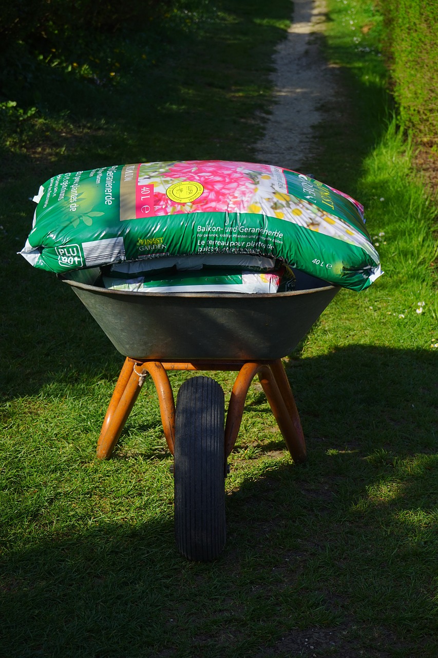 wheelbarrow garden gardening free photo