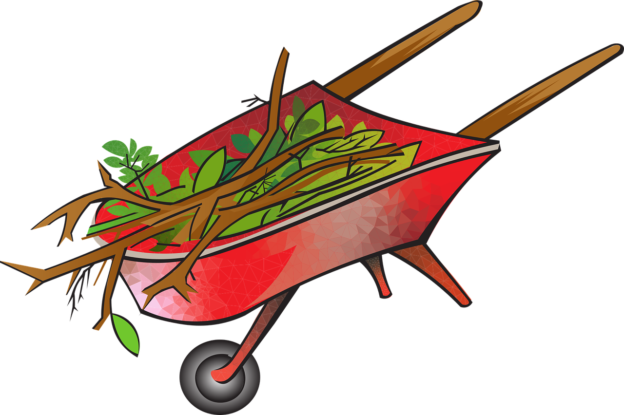 wheelbarrow  red  gardening free photo