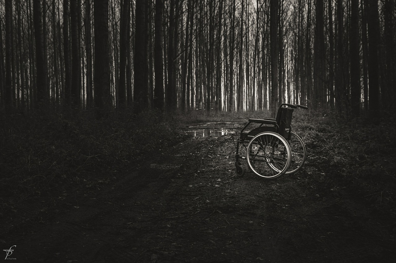 wheelchair lonely physical free photo