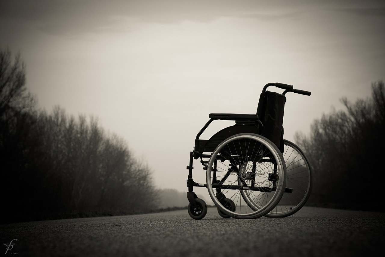 wheelchair lonely physical free photo