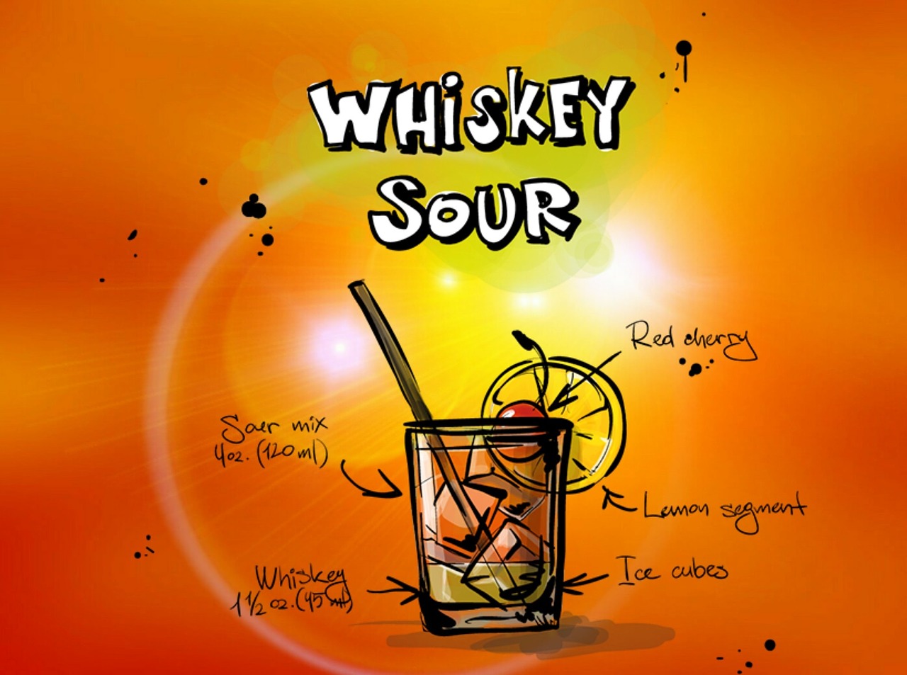 whiskey sour cocktail drink alcohol free photo