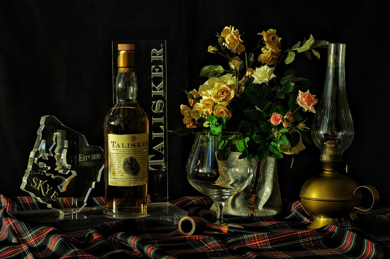 whisky texture flowers free photo