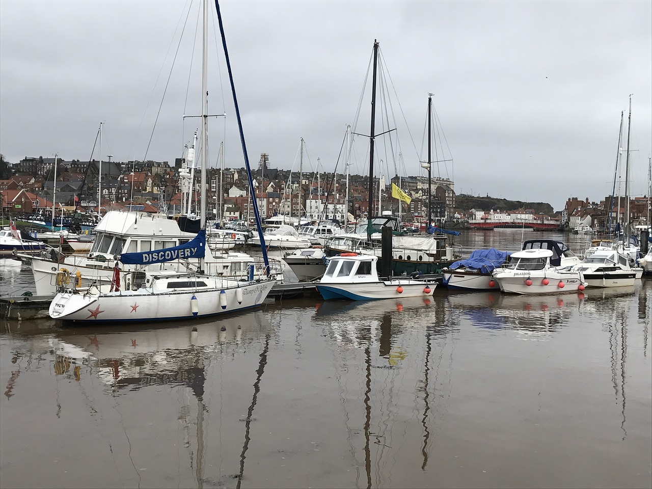 whitby whitby harbour boats free photo