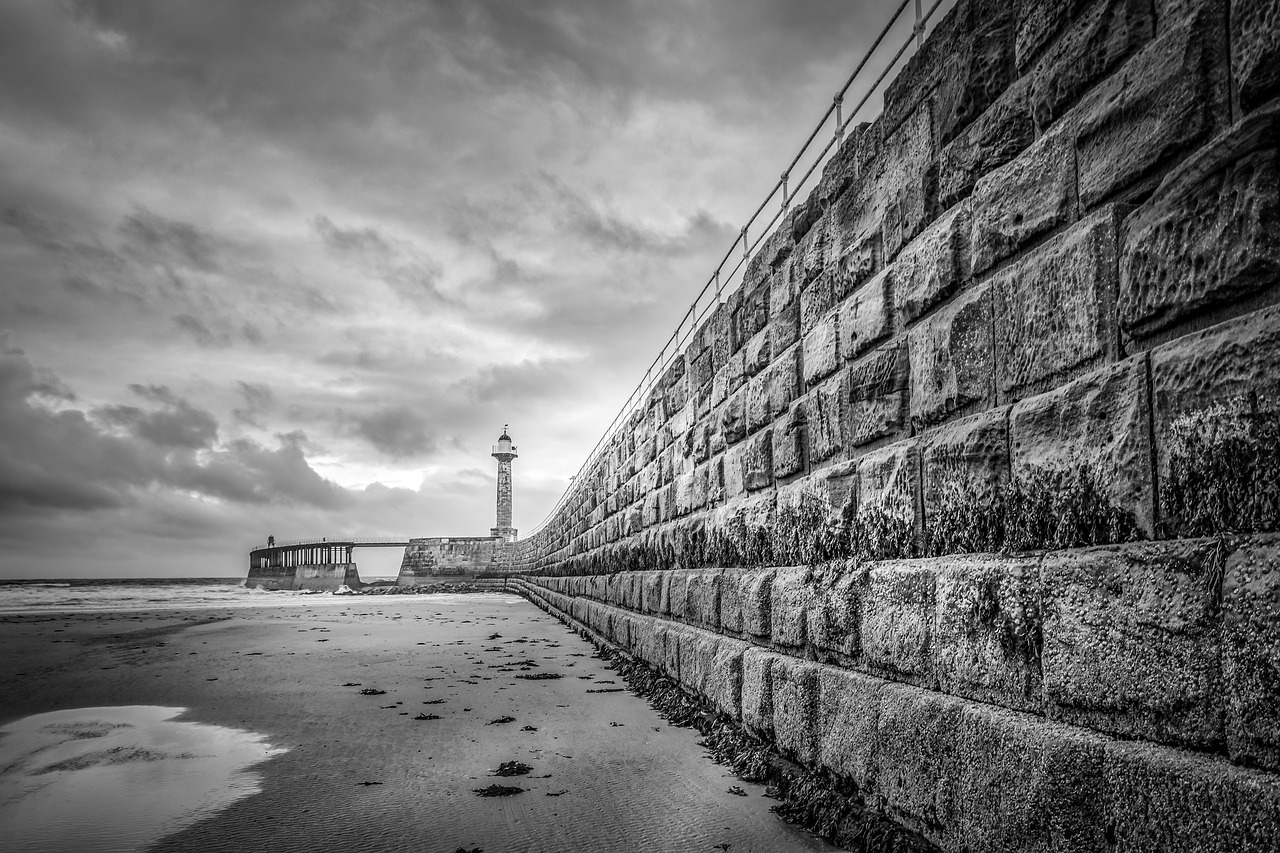 whitby west pier pier free photo