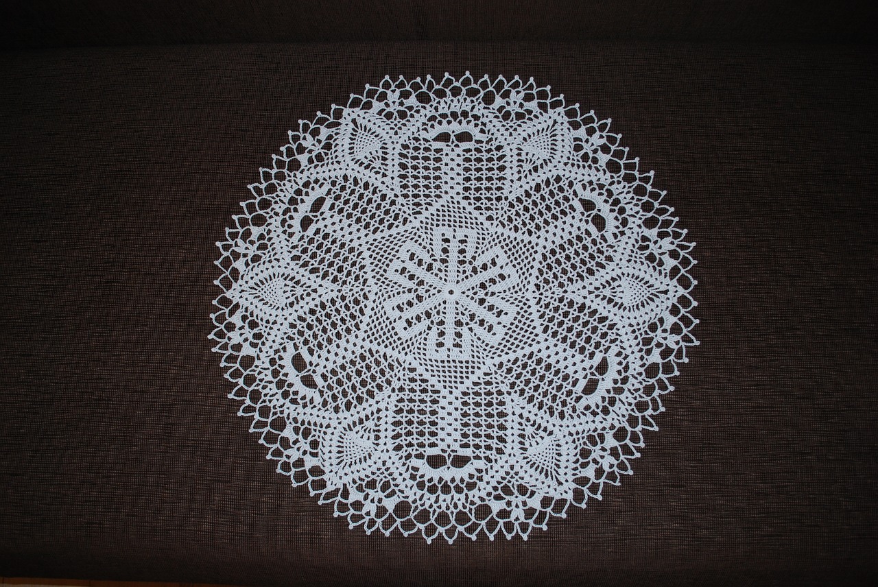 napkin white crochet free photo