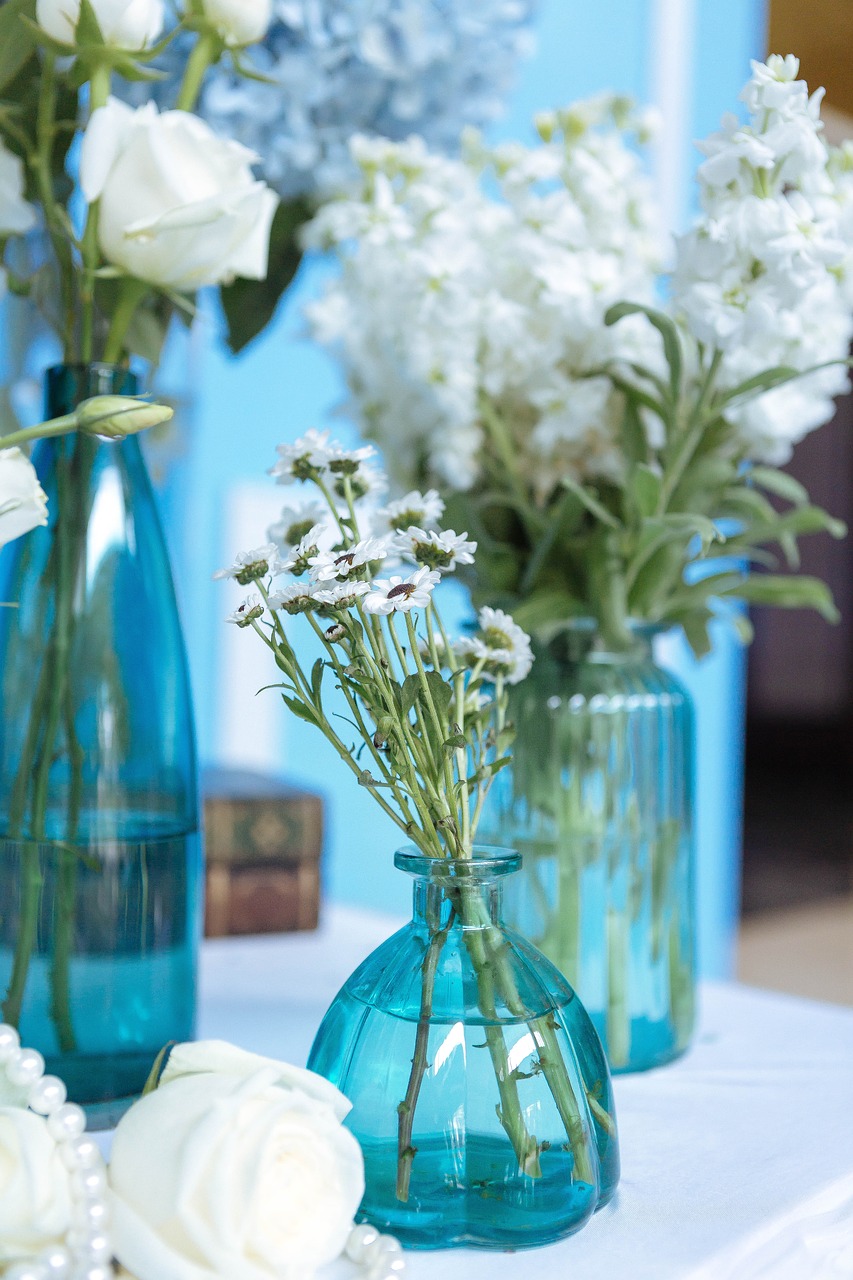 white blue flowers free photo