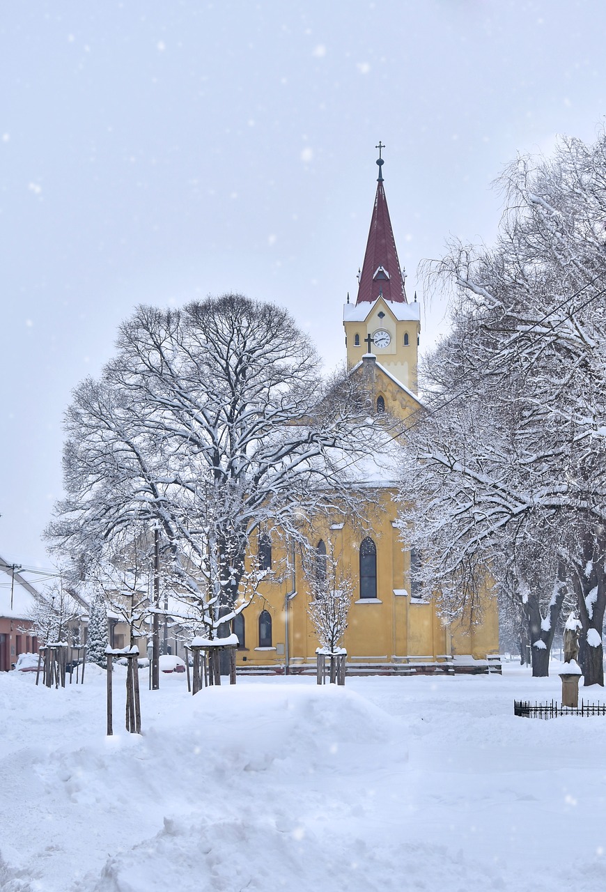white winter church free photo