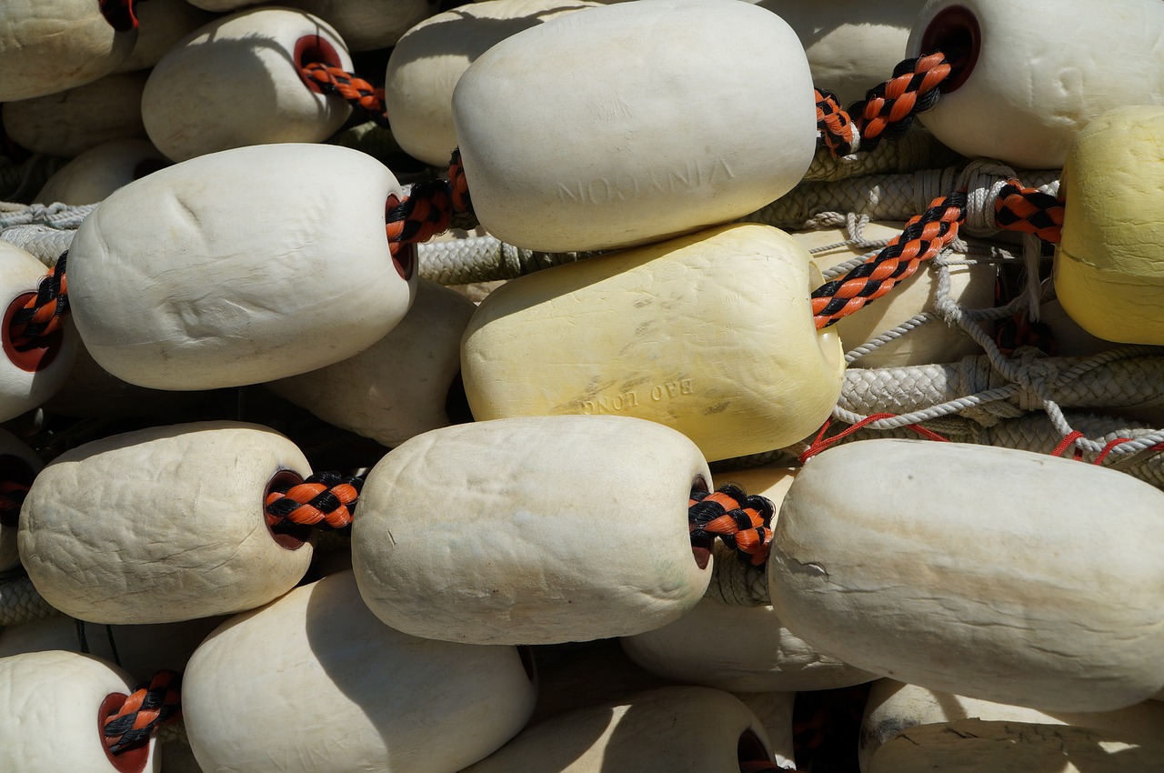 white fishing floats free photo