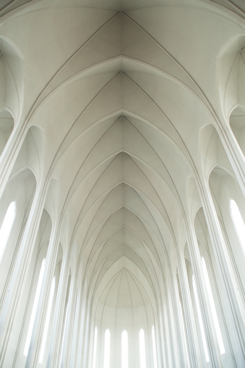 white church arches free photo