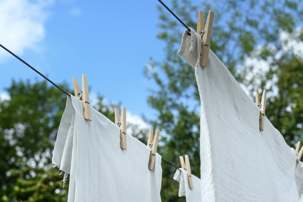 white  laundry  hanging free photo