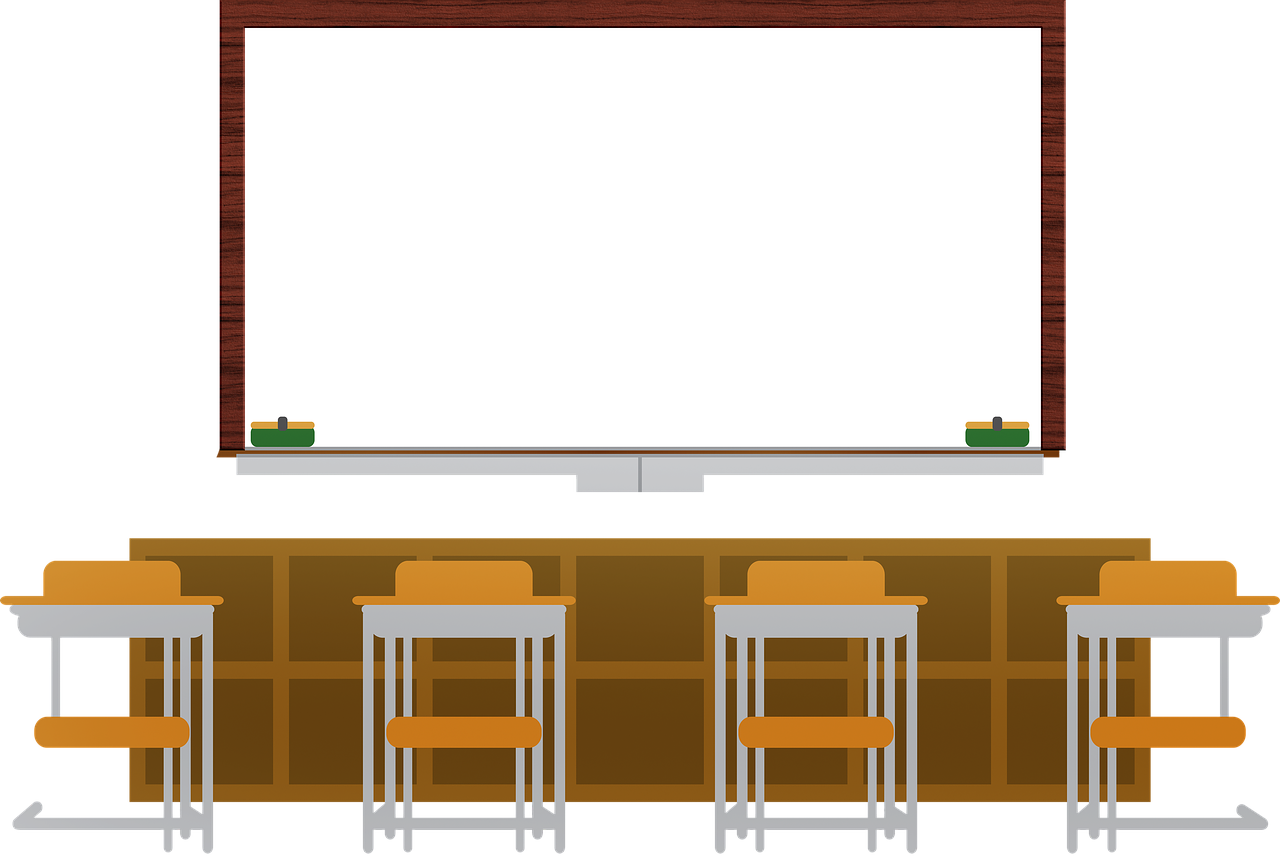 white board  classroom  desk free photo