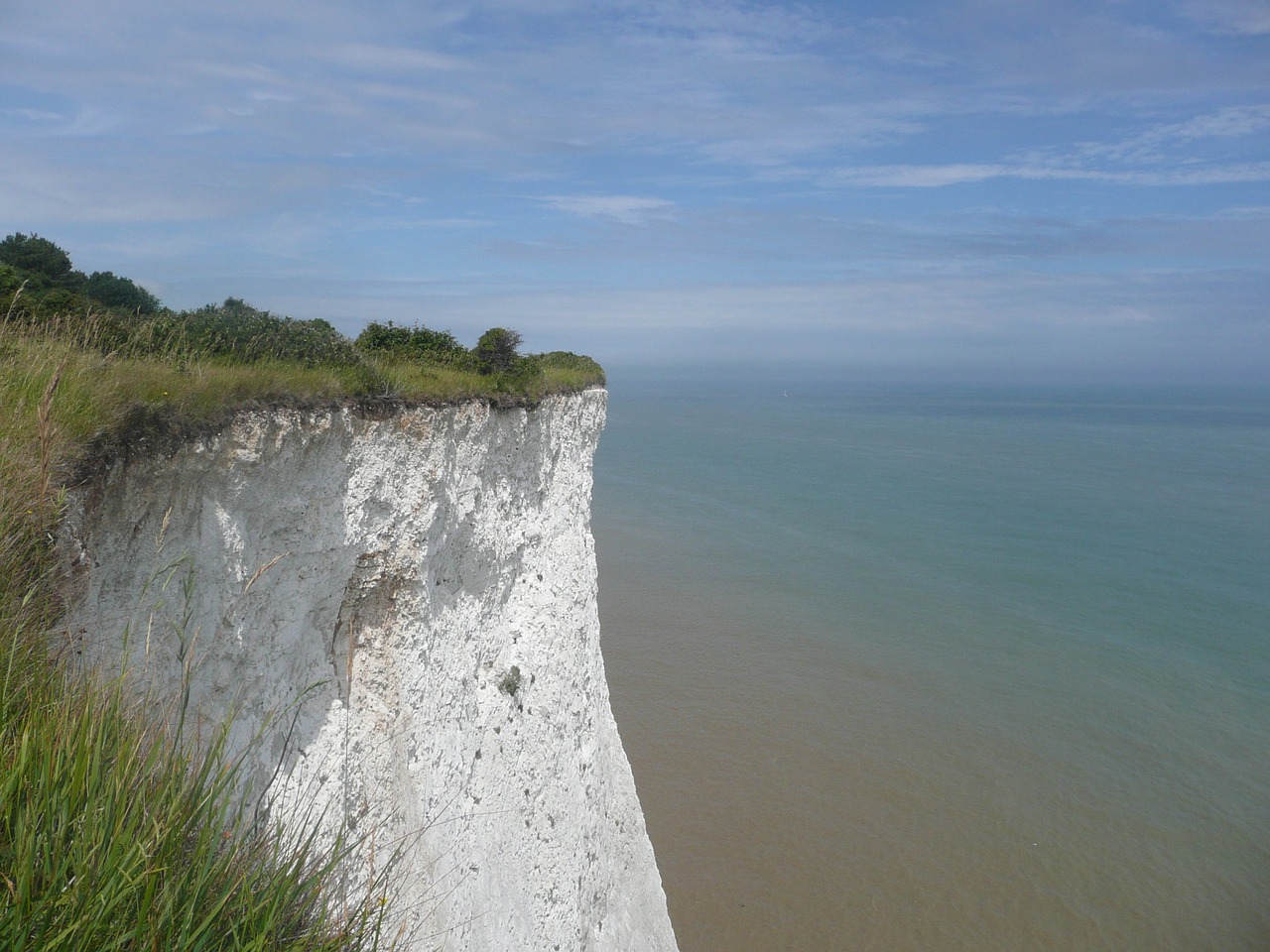 white cliffs england sea free photo