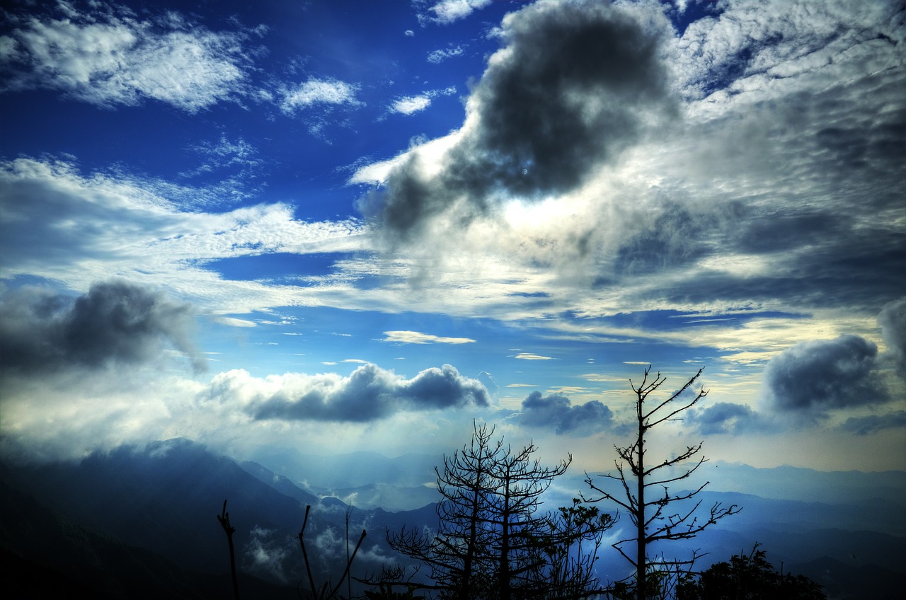 white cloud blue sky mountain free photo