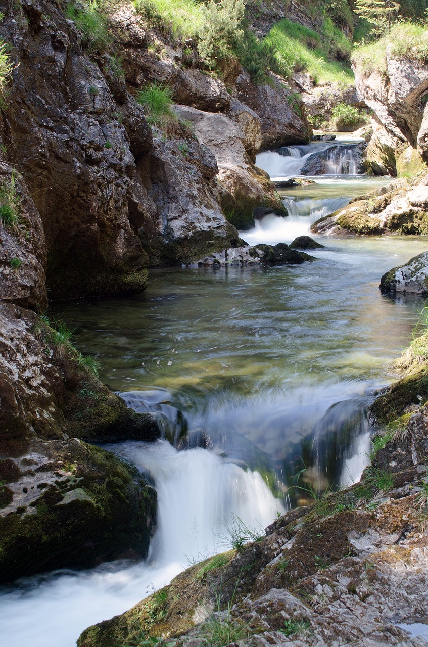 white creek canyon water waterfall free photo