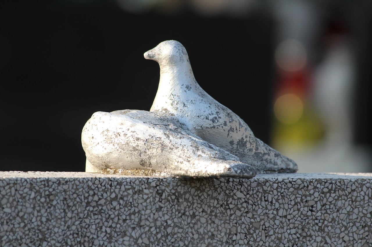 white doves  monument  sculpture free photo