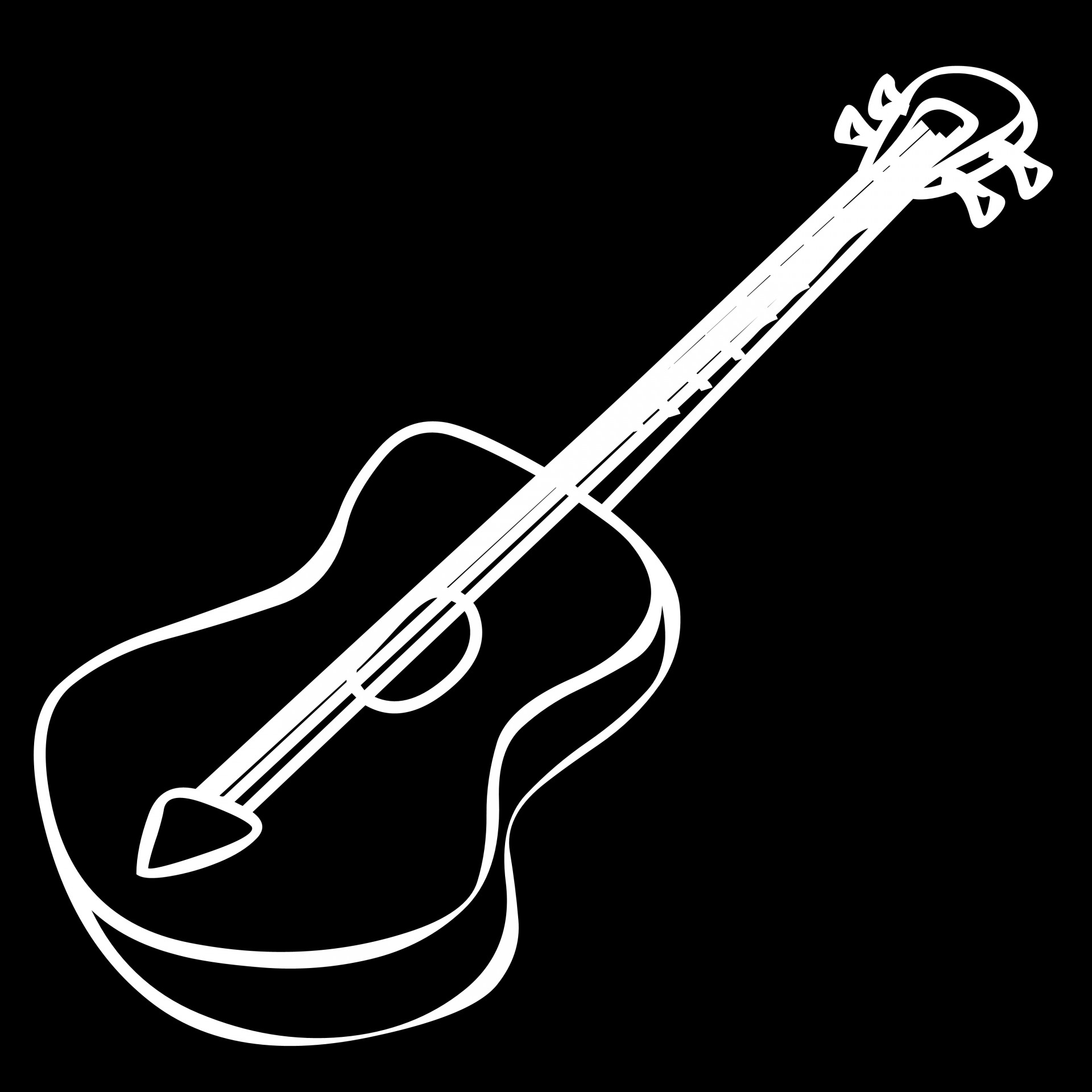 Drawing,white,guitar,black,background - free image from 