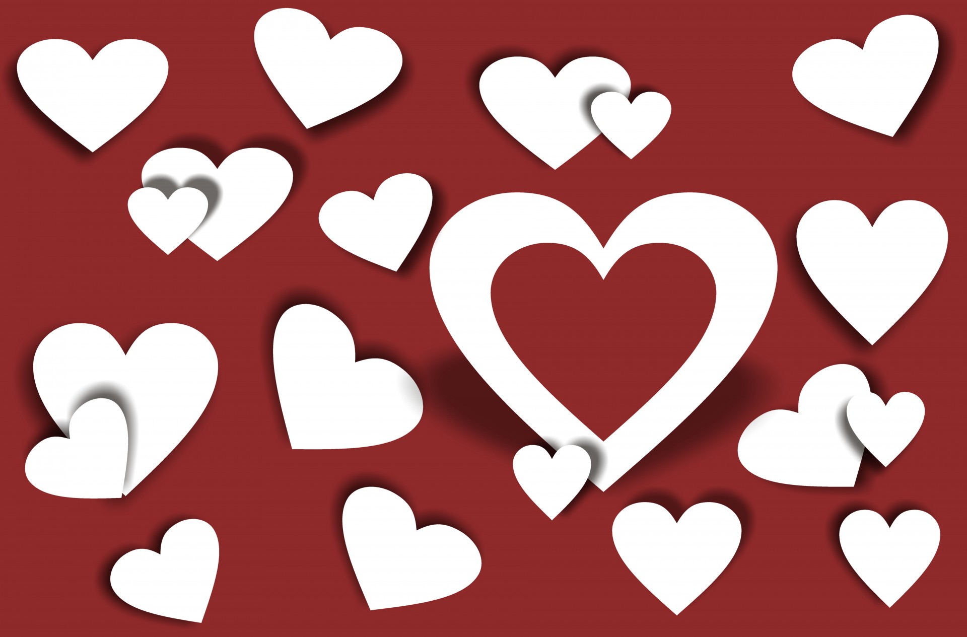 Download Red And White Aesthetic Heart Valentines Day Desktop