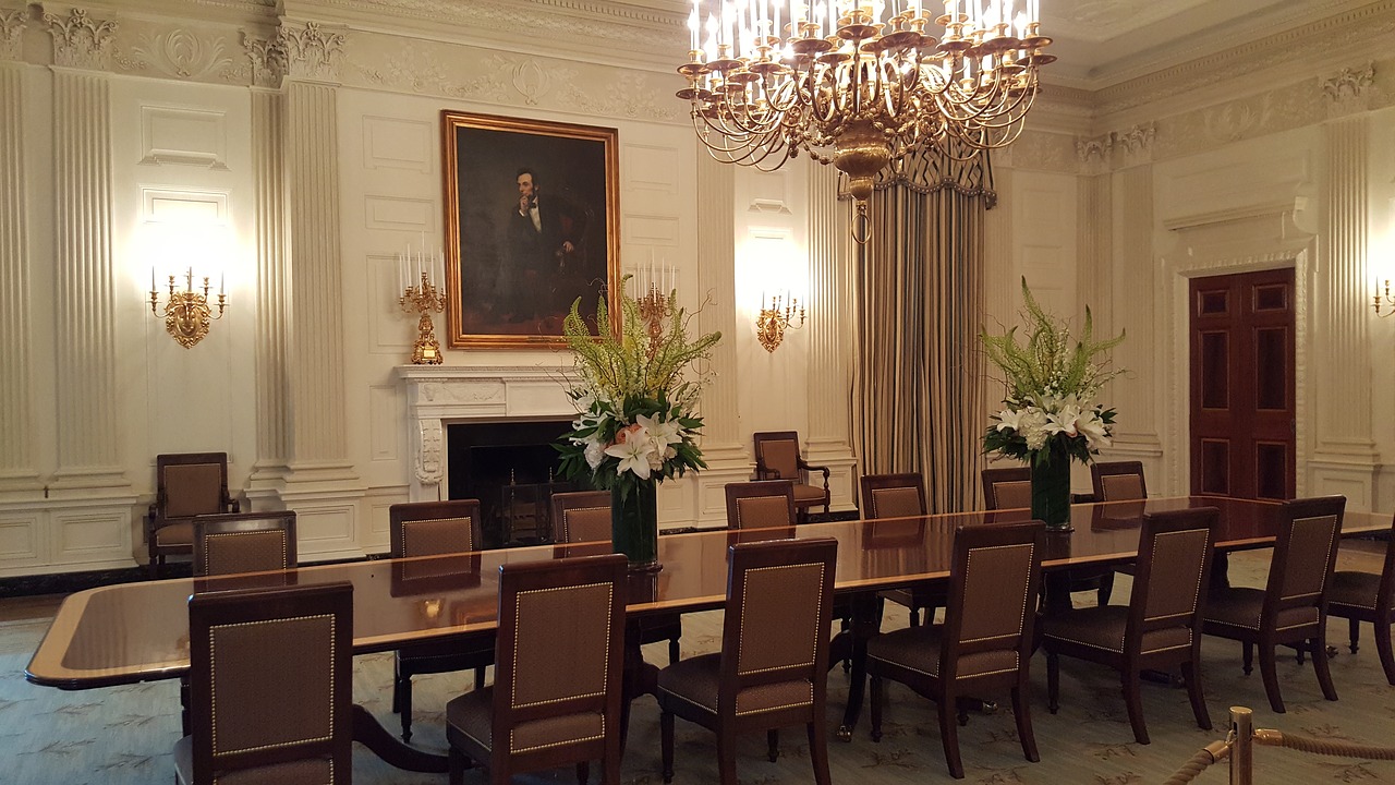 white house dining room abraham lincoln free photo