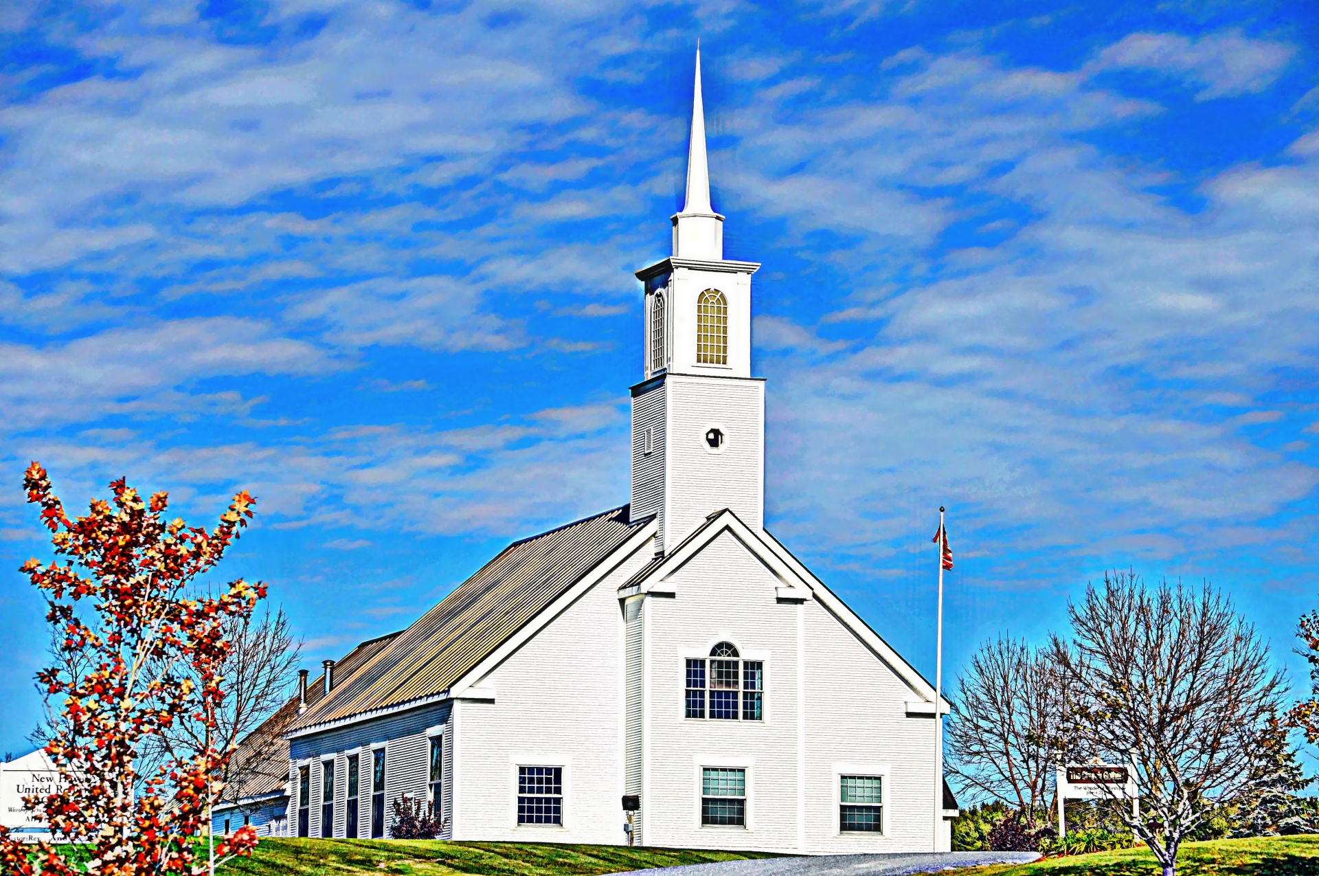 white steeple church church new england free photo