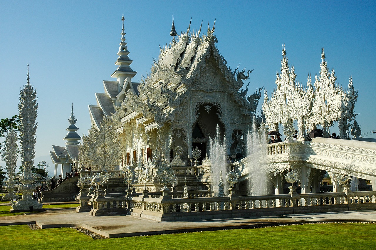 white temple chiang rai thailand free photo