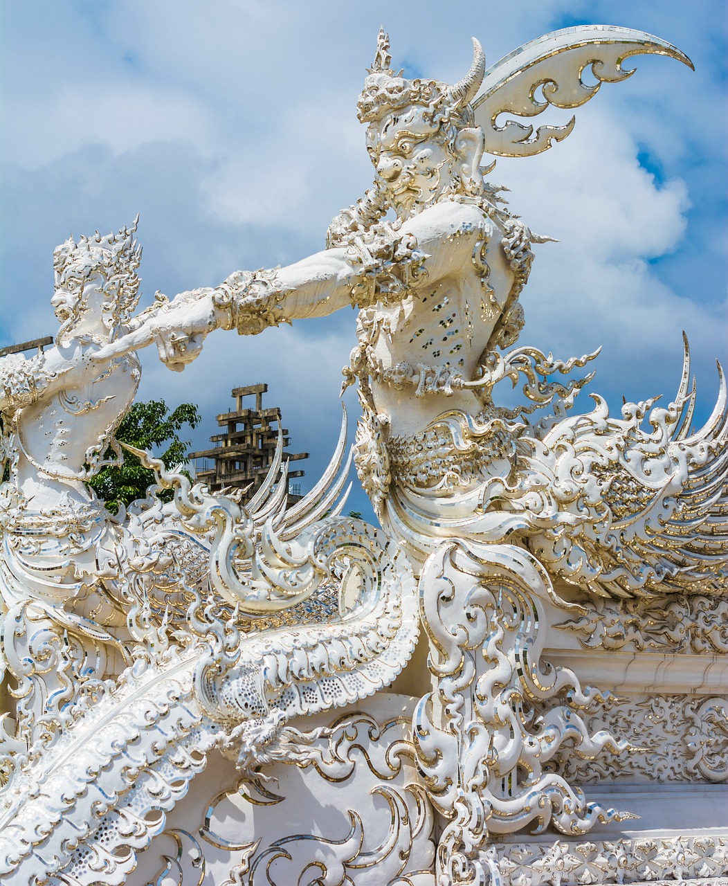 white temple chiang rai thailand free photo