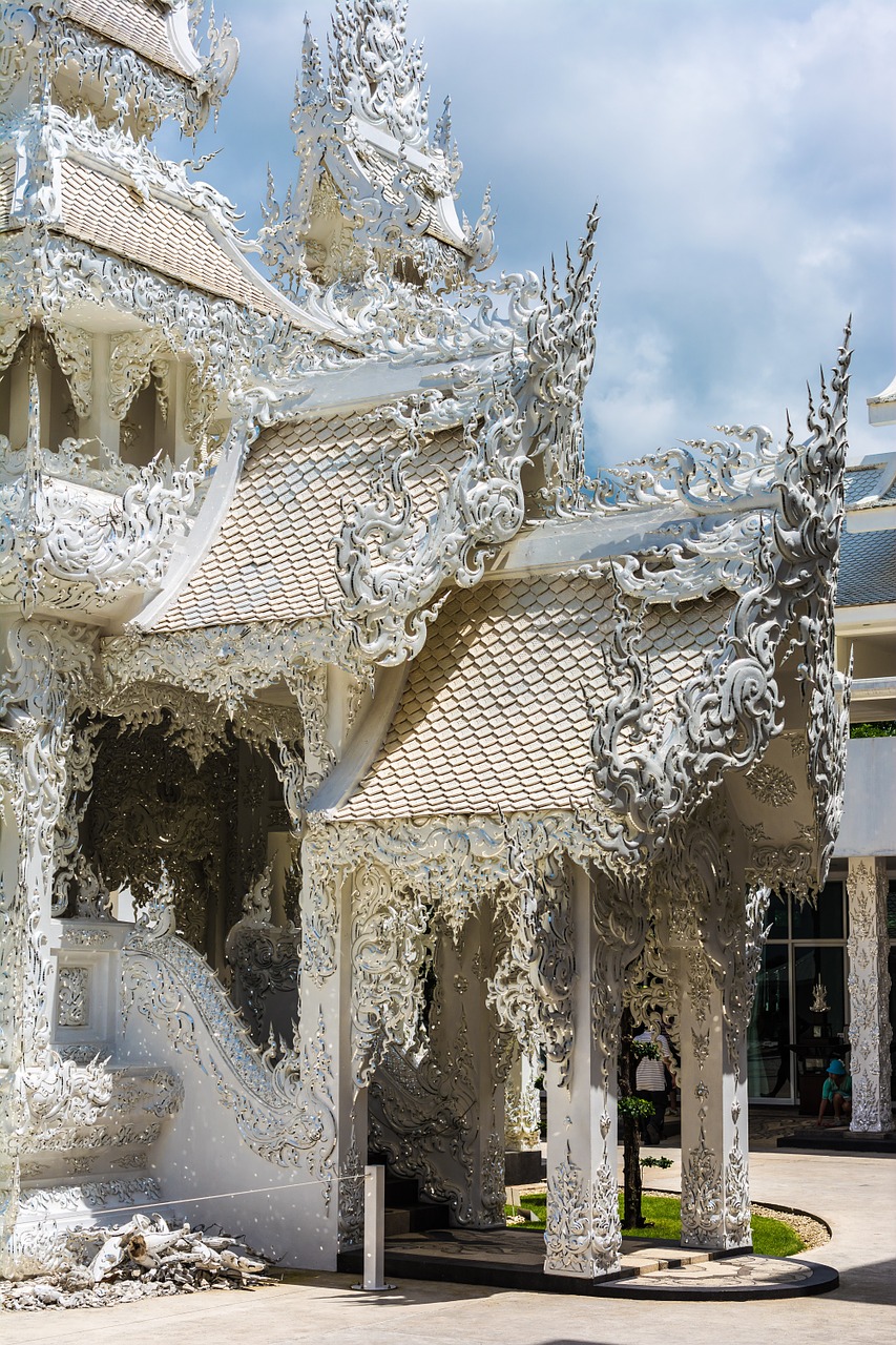 white temple chiang rai thailand free photo