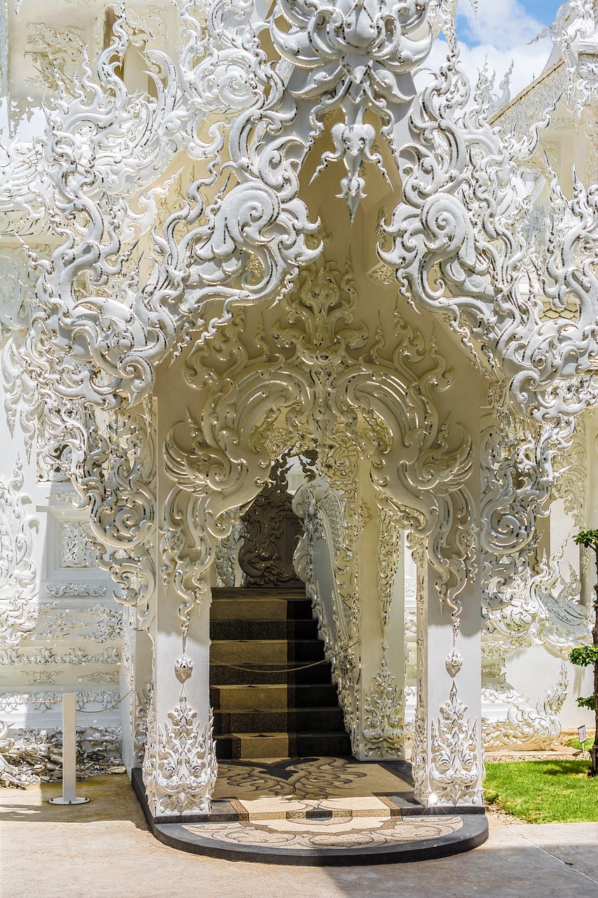 white temple chiang rai thailand free photo