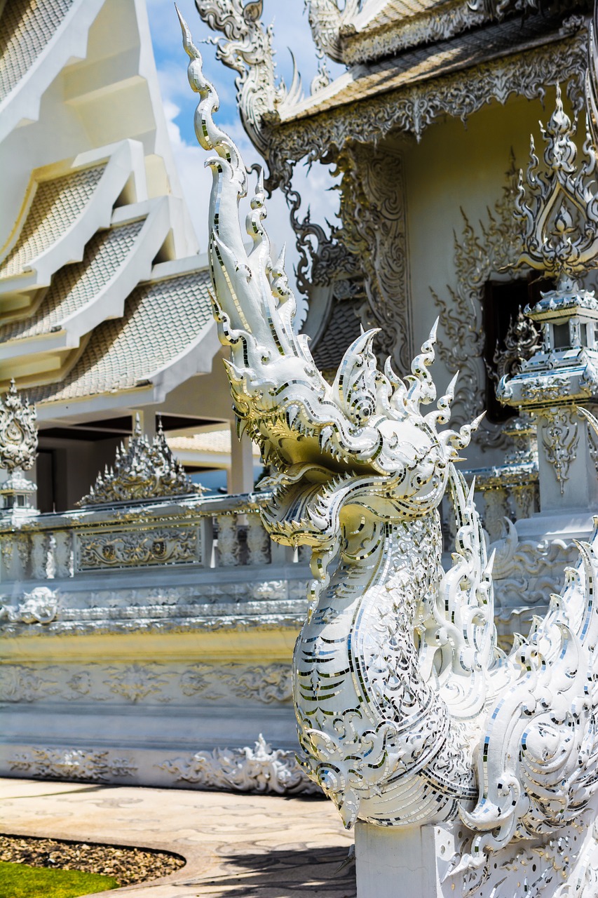 white temple chiang rai thailand free photo