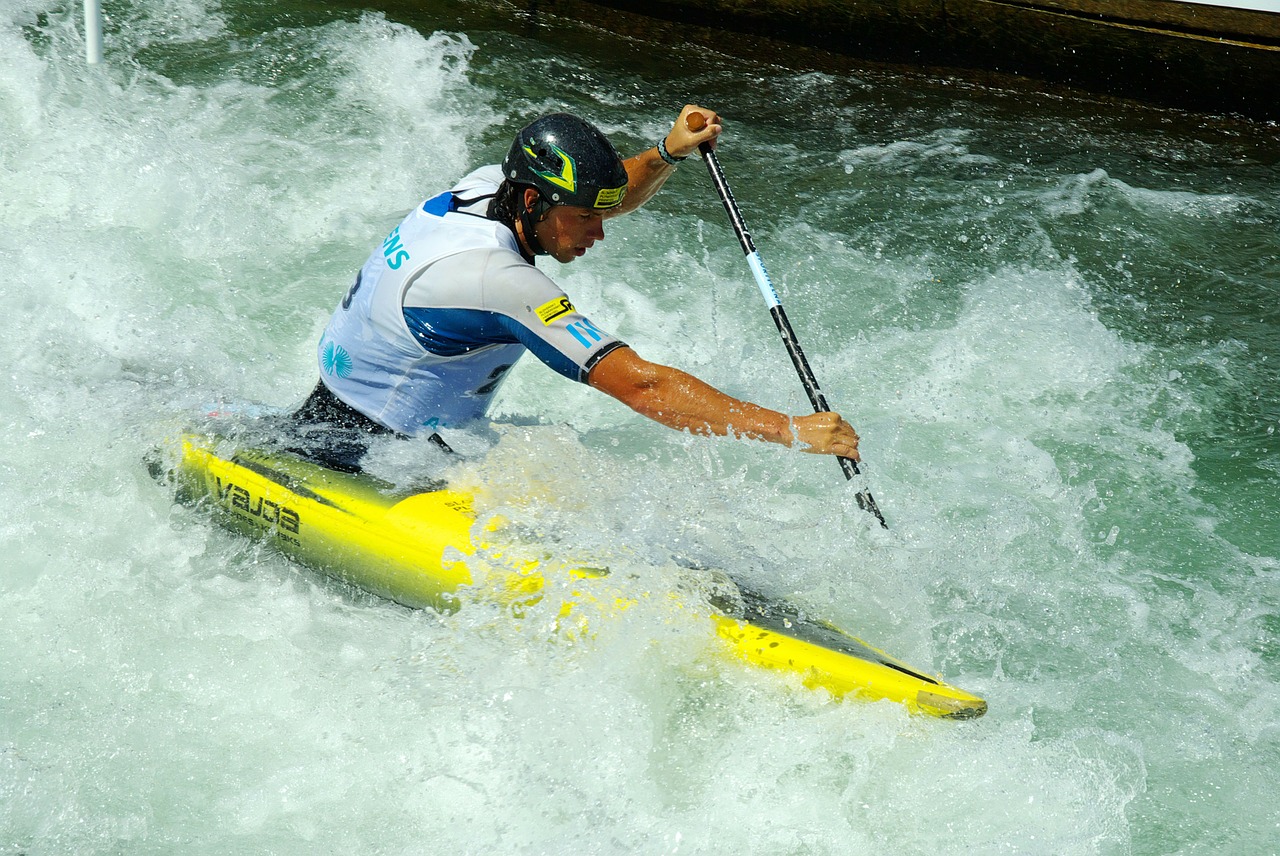 white water canoeing competition free photo