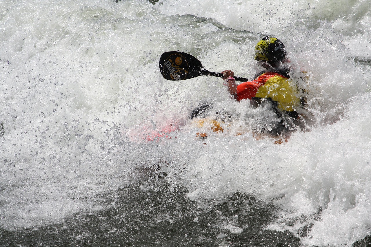 white water kayaking river free photo