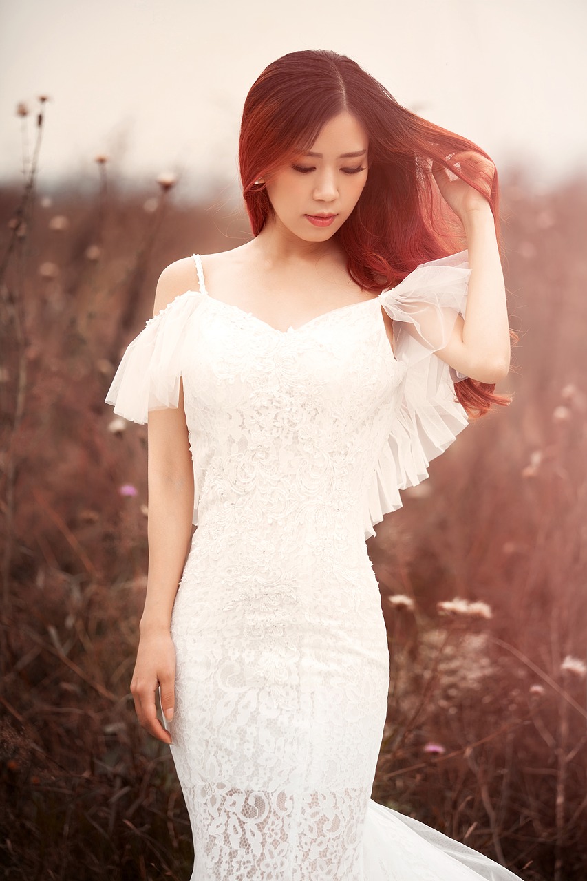 white wedding dress autumn the wild free photo