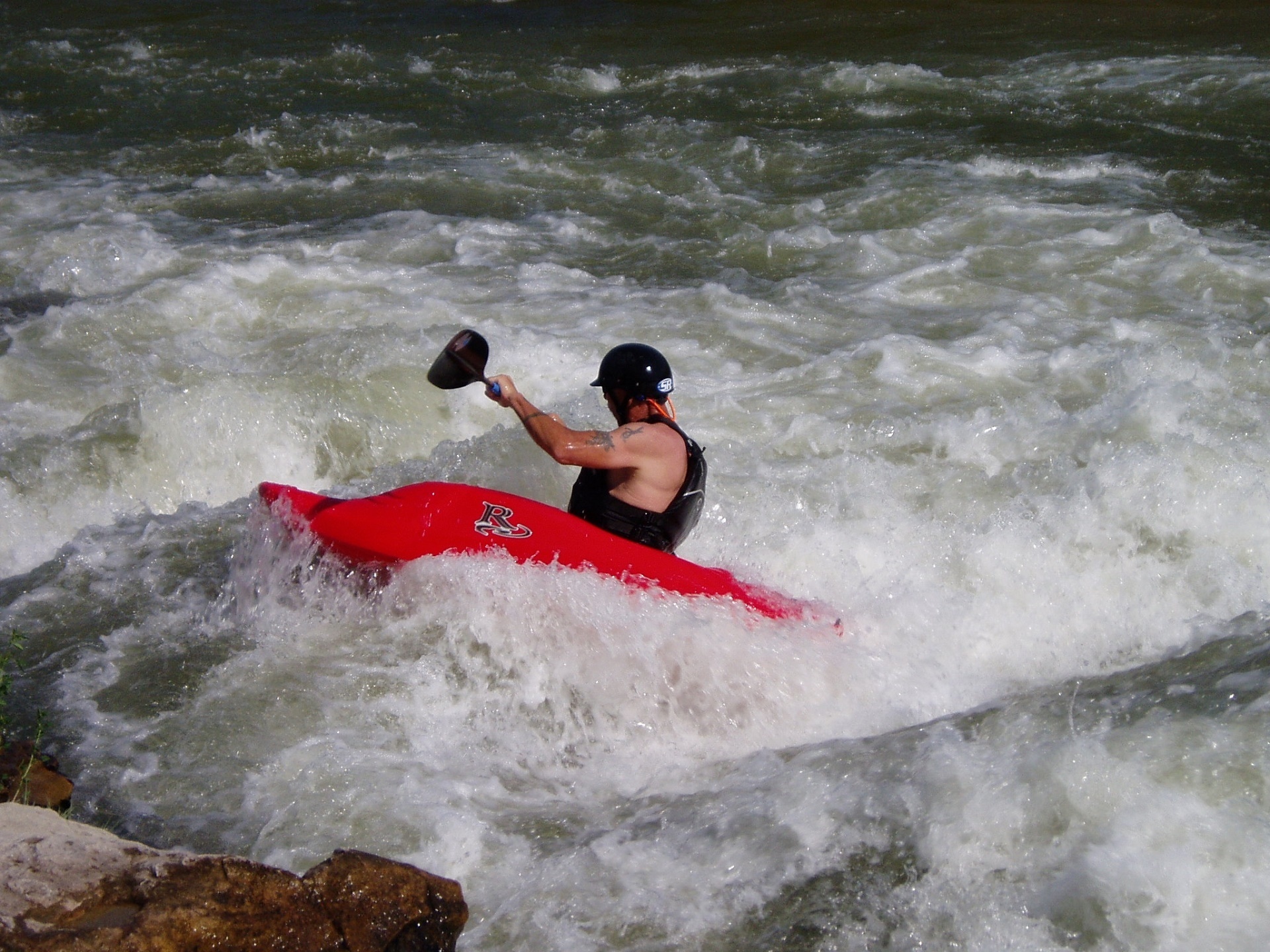 kayaking whitewater rapids free photo