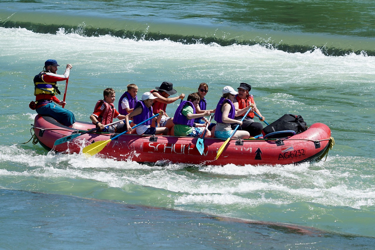 whitewater rafts river flow free photo