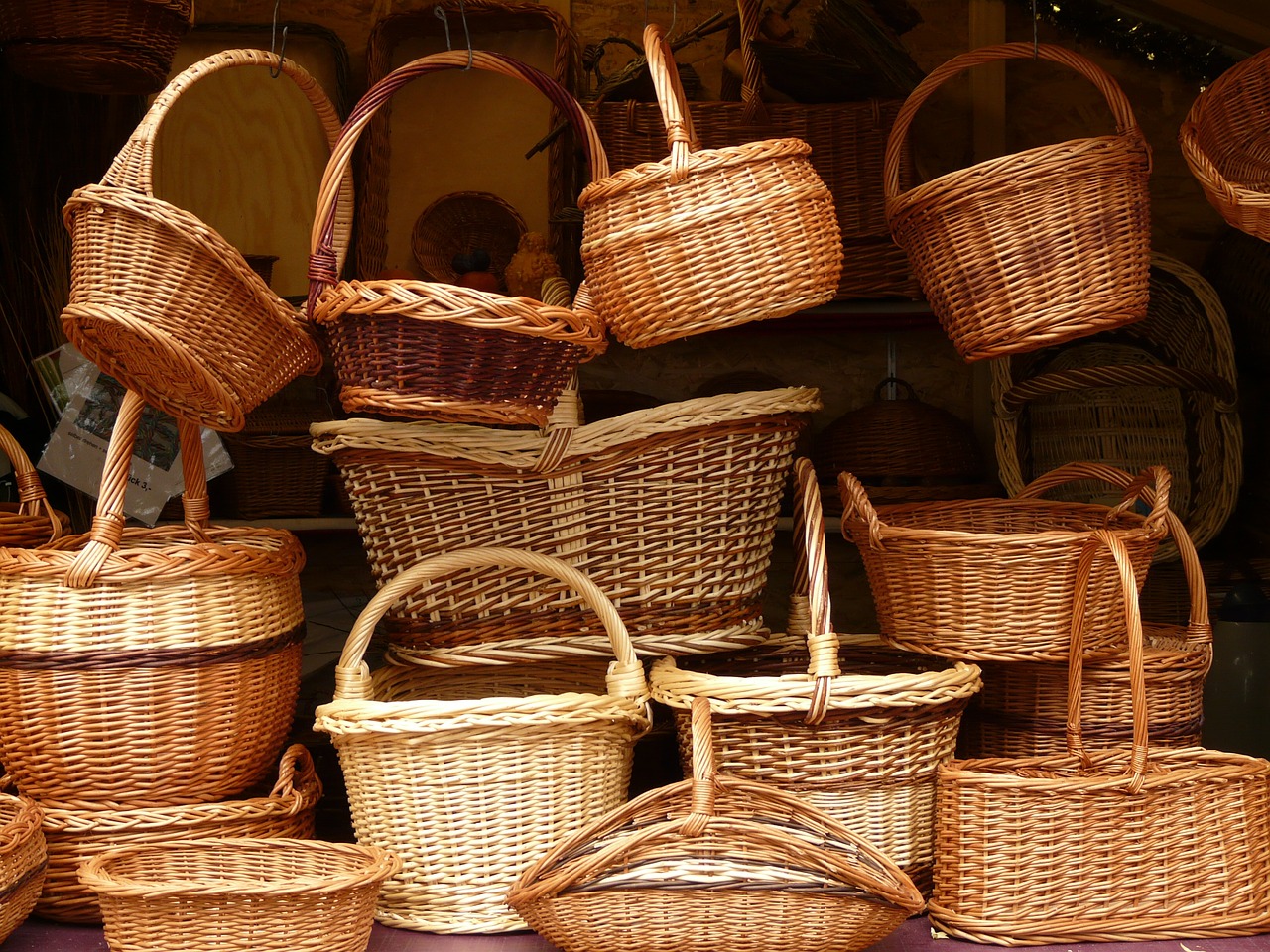 wicker baskets weave free photo