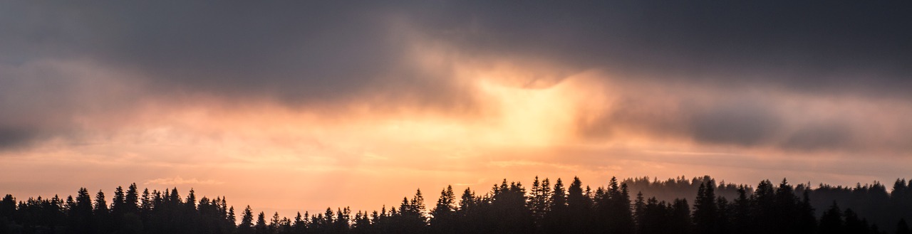 wide format sunrise illuminated sky free photo