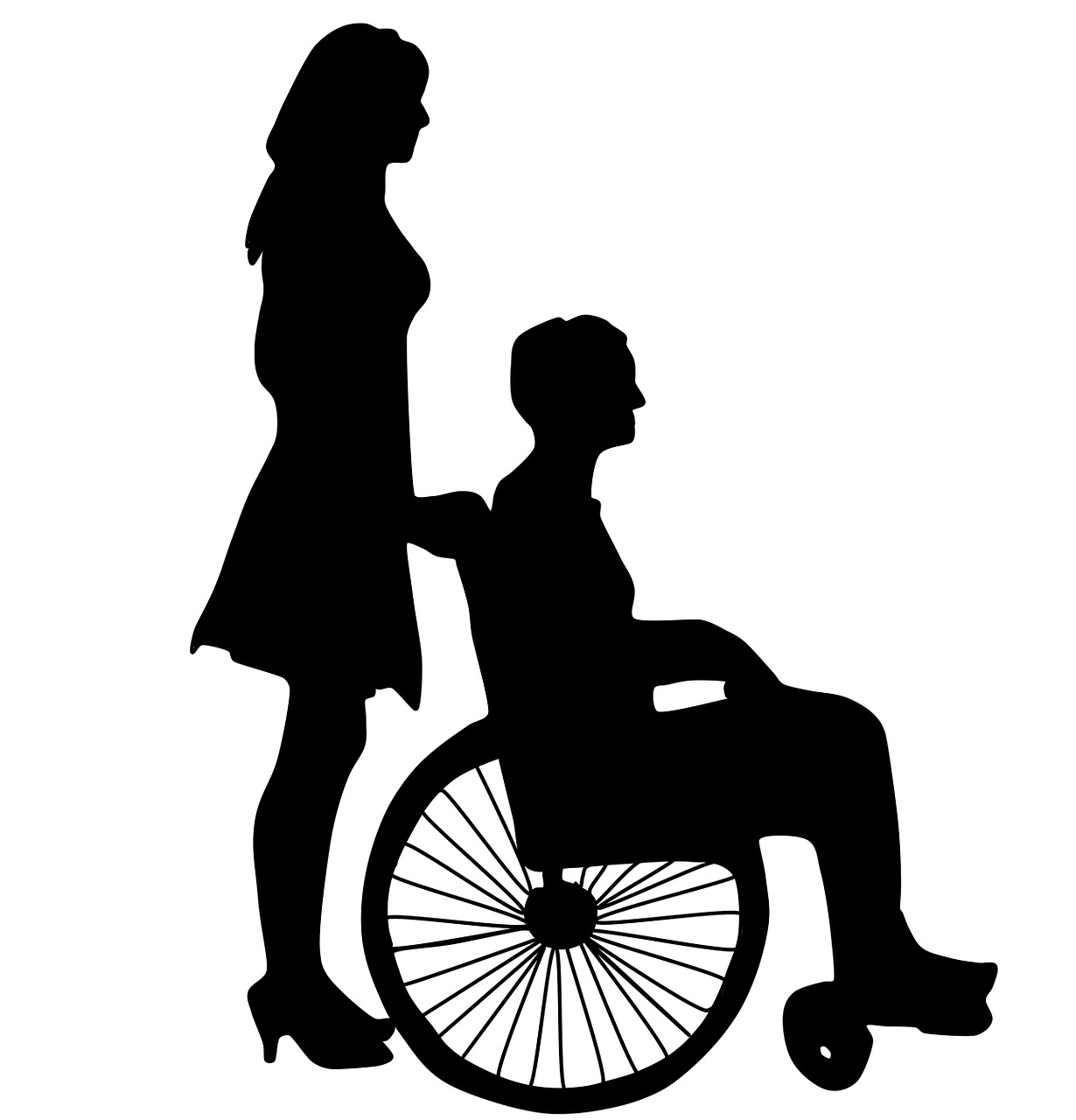 wife and wheelchair love casal free photo
