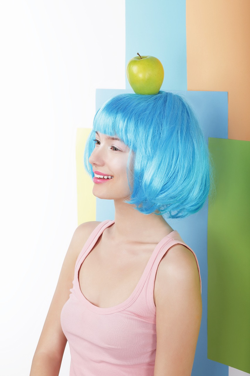 wig blue modern free photo