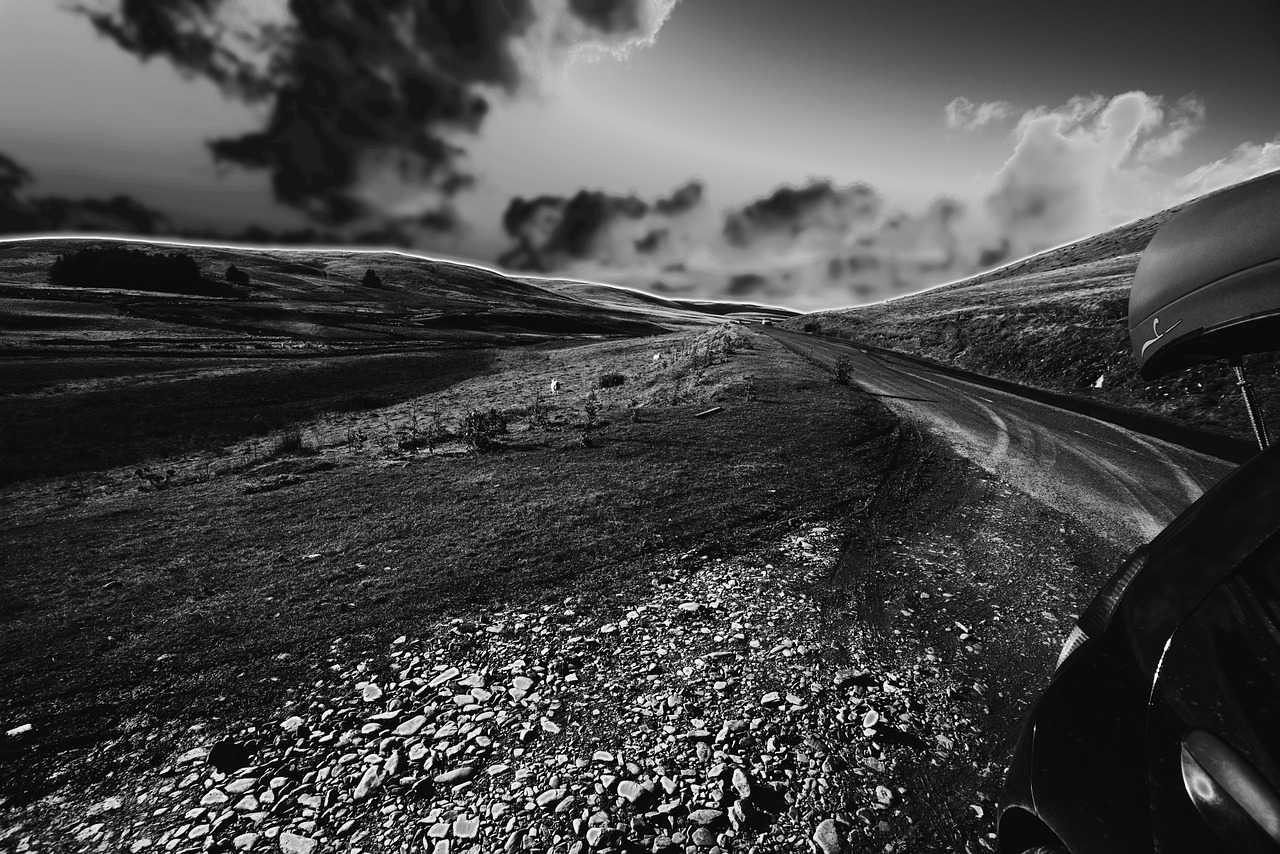 elan valley landscape black and white free photo