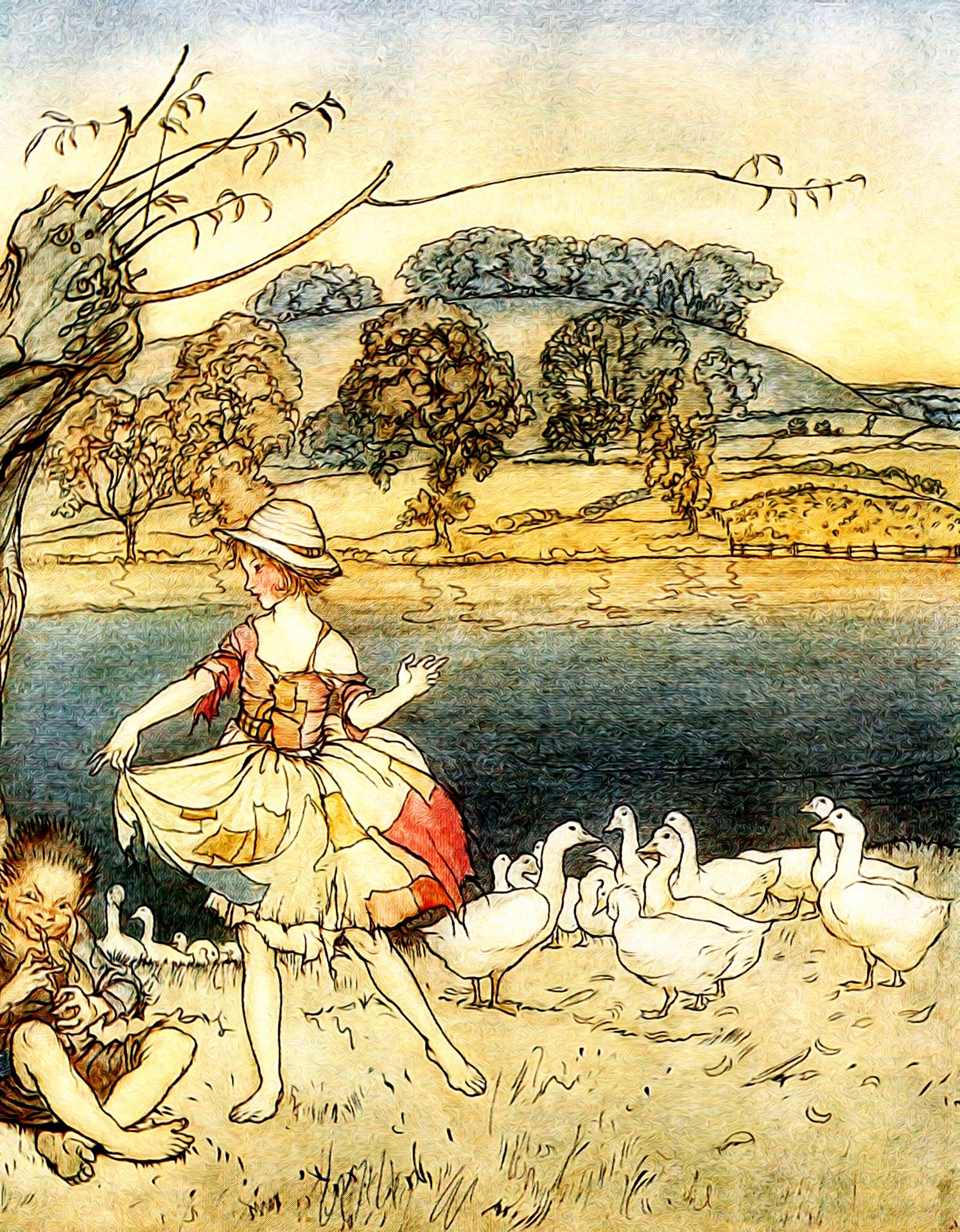 vintage arthur rackham illustration free photo