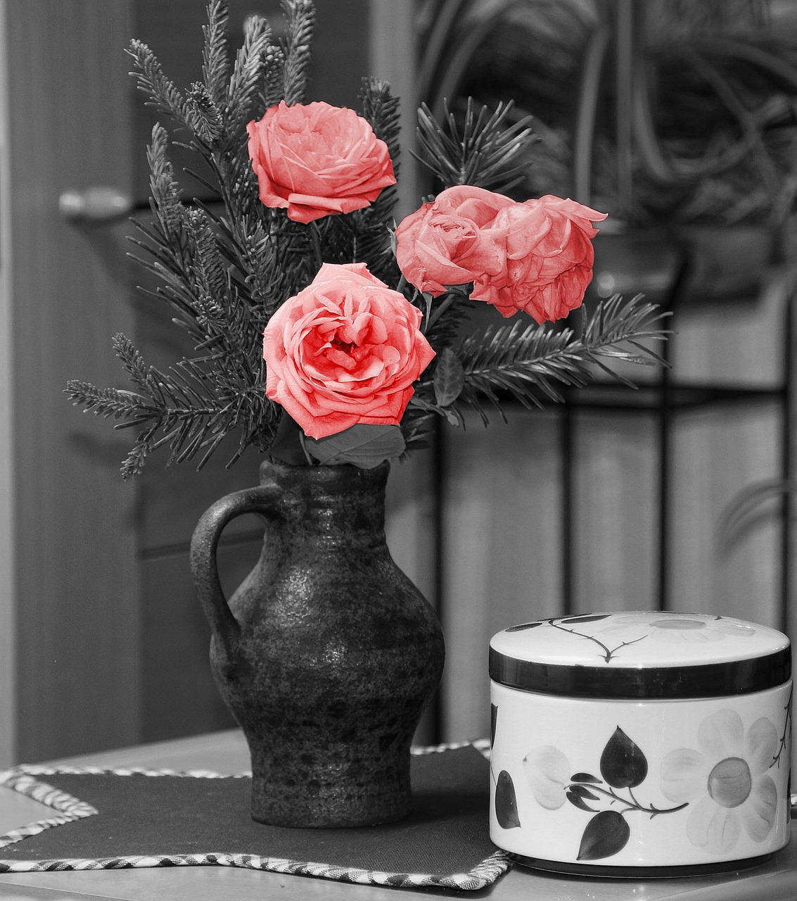 wild rose flower vase flowers free photo