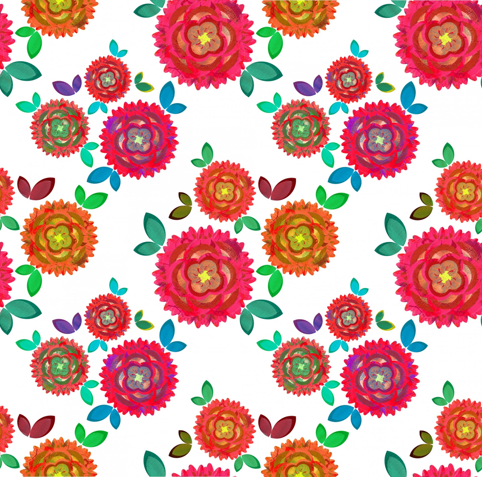 roses pattern colorful free photo