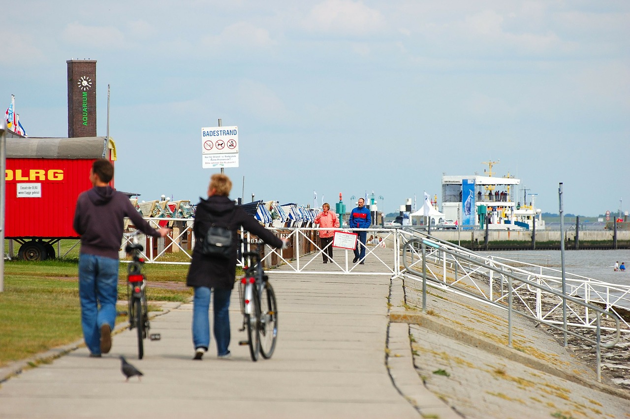 wilhelmshaven beach promenade walkers free photo