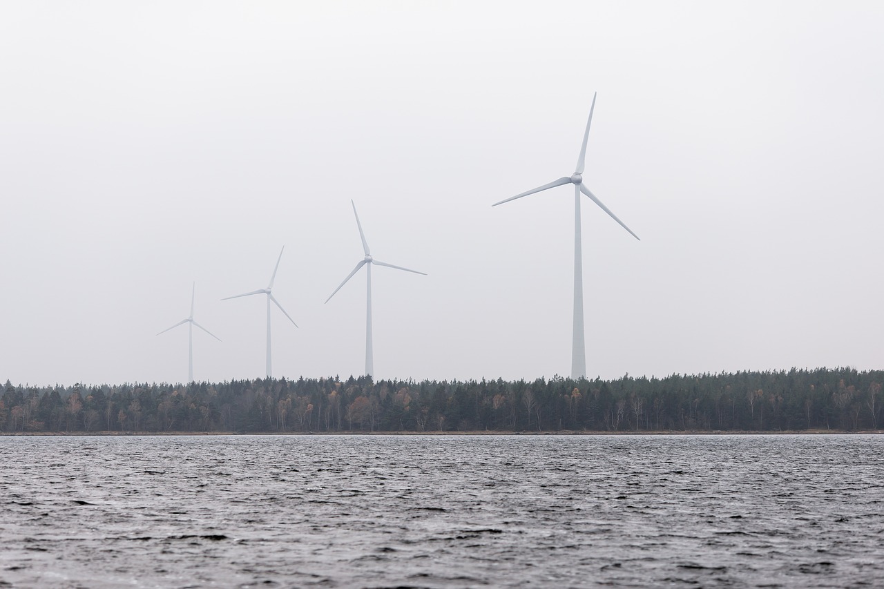 wind windmill trees free photo