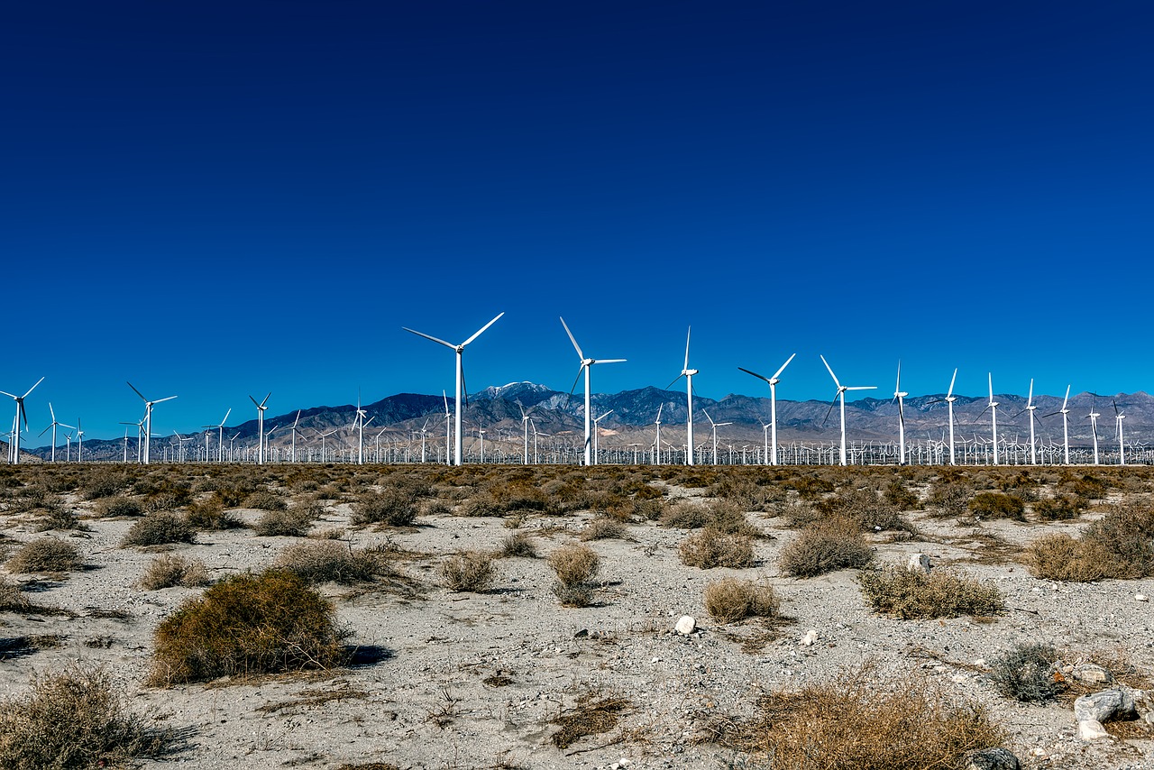 wind farm california desert free photo